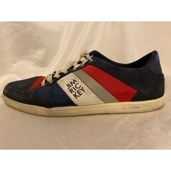 Jim Rickey Navy Blue Red White Sneakers Mens 8.5 Casual Shoes - Picture 1 of 7